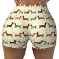 thumbnail image 1 of Fotbe Dachshund Dog Seamless Shorts, Womens Workout Shorts High Waist Stretch Booty Short for Gym/Yoga/Running/Biking-Medium, 1 of 1