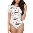 thumbnail image 1 of Fotbe Dachshund Dog Women's Crew Neck Short Sleeves Bodysuit Tops Round Neck Slim Sleeveless Soft Comfortable Basic-Large, 1 of 9