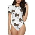 thumbnail image 1 of Fotbe Dachshund Dog Women's Crew Neck Short Sleeves Bodysuit Tops Round Neck Slim Sleeveless Soft Comfortable Basic-X-Large, 1 of 9