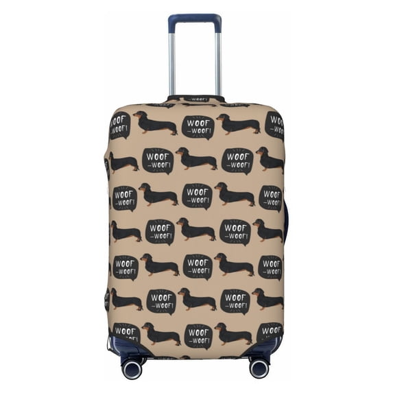 Fotbe Dachshund Dog Woof Luggage Cover Protector,Suitcase Protector,Scratch and Dirt Resistant,Fits 18-32 Inch Luggage-Medium