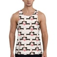 thumbnail image 1 of Fotbe Dachshund And Hearts Pattern Men's Quick Dry Workout Tank Top Gym Muscle Tee Fitness Bodybuilding Sleeveless T Shirt Breathable Workout Shirt-Large, 1 of 9