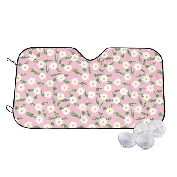 Fotbe Daisies Flowers Car Windshield Sunshade | Sun Visor Protector Front Window Shade, Keeps Out UV Rays, Keeps Your Vehicle Cool-Medium