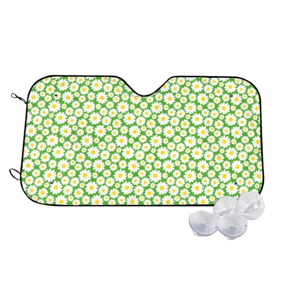 Fotbe Daisies Flowers Car Windshield Sunshade | Sun Visor Protector Front Window Shade, Keeps Out UV Rays, Keeps Your Vehicle Cool-Medium