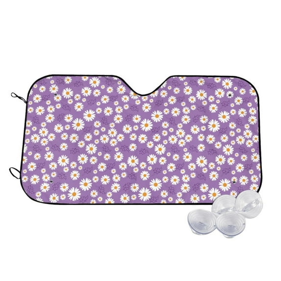 Fotbe Daisies Flowers Car Windshield Sunshade | Sun Visor Protector Front Window Shade, Keeps Out UV Rays, Keeps Your Vehicle Cool-Small