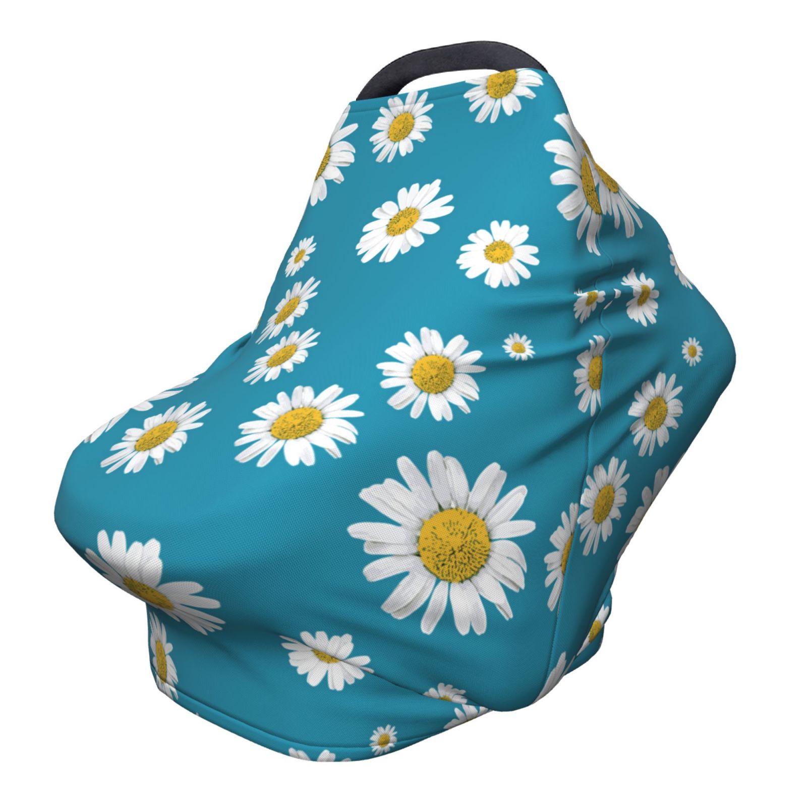 Fotbe Daisies Flowers Pattern Car Seat Covers for Babies, Nursing Breastfeeding Cover Infant Carseat Canopy, Soft Stretchy Carrier Cover