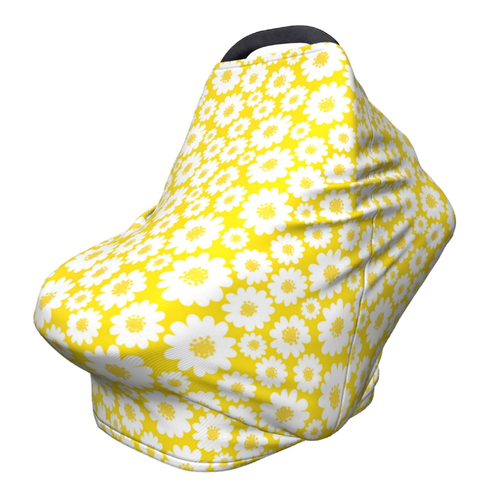 Fotbe Daisies Flowers Pattern Car Seat Covers for Babies, Nursing Breastfeeding Cover Infant Carseat Canopy, Soft Stretchy Carrier Cover