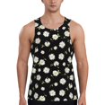 thumbnail image 1 of Fotbe Daisies Flowers Pattern Men's Quick Dry Workout Tank Top Gym Muscle Tee Fitness Bodybuilding Sleeveless T Shirt Breathable Workout Shirt-Medium, 1 of 9