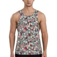 thumbnail image 1 of Fotbe Daisies Flowers Pattern Men's Quick Dry Workout Tank Top Gym Muscle Tee Fitness Bodybuilding Sleeveless T Shirt Breathable Workout Shirt-Small, 1 of 9