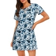 thumbnail image 1 of Fotbe Daisies Flowers Pattern Women's Cotton Nightgown Sleepwear Short Sleeves Shirt Casual Print Sleepdress, 1 of 6