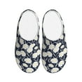 thumbnail image 1 of Fotbe Daisies Flowers Pattern Women's Fuzzy Curly Fur Memory Foam Loafer Slippers Indoor Outdoor Slippers Winter Home Shoes-39/40, 1 of 7