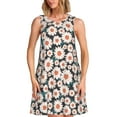 thumbnail image 1 of Fotbe Daisies Flowers Pattern Women’s Summer Tank Midi Dress – Sleeveless A-Line Dress, Floral T-Shirt Dress, Casual Flowing Beach Sundress, 1 of 7