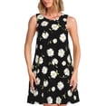 thumbnail image 1 of Fotbe Daisies Flowers Pattern Women’s Summer Tank Midi Dress – Sleeveless A-Line Dress, Floral T-Shirt Dress, Casual Flowing Beach Sundress, 1 of 7