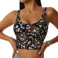 thumbnail image 1 of Fotbe Daisies Flowers Pattern Womens' Sports Bra Longline Wirefree Padded with Medium Support Sports Moisture-Wicking Workou Vest,Tank Top-Small, 1 of 9