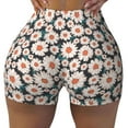 thumbnail image 1 of Fotbe Daisies Flowers Seamless Shorts, Womens Workout Shorts High Waist Stretch Booty Short for Gym/Yoga/Running/Biking-Medium, 1 of 9