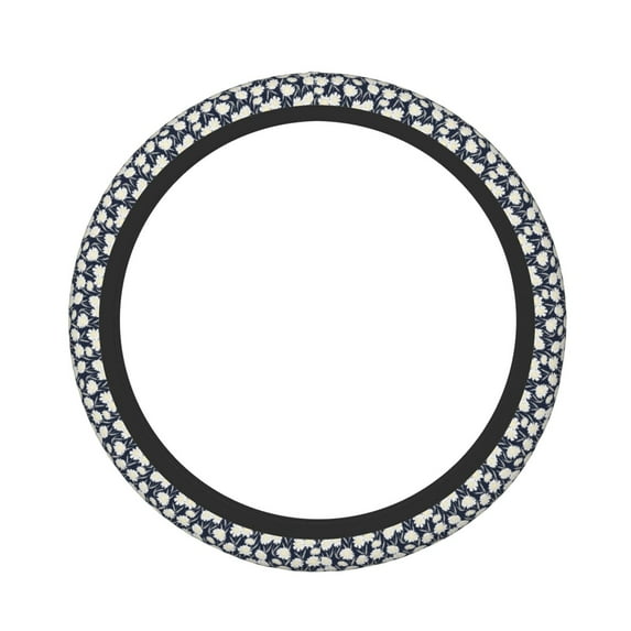 Fotbe Daisies Flowers Steering Wheel Cover Universal 15 in Car Accessories for Men Women,Steering Wheel Protector Comfortable Protective Case for SUV Sedan Decor