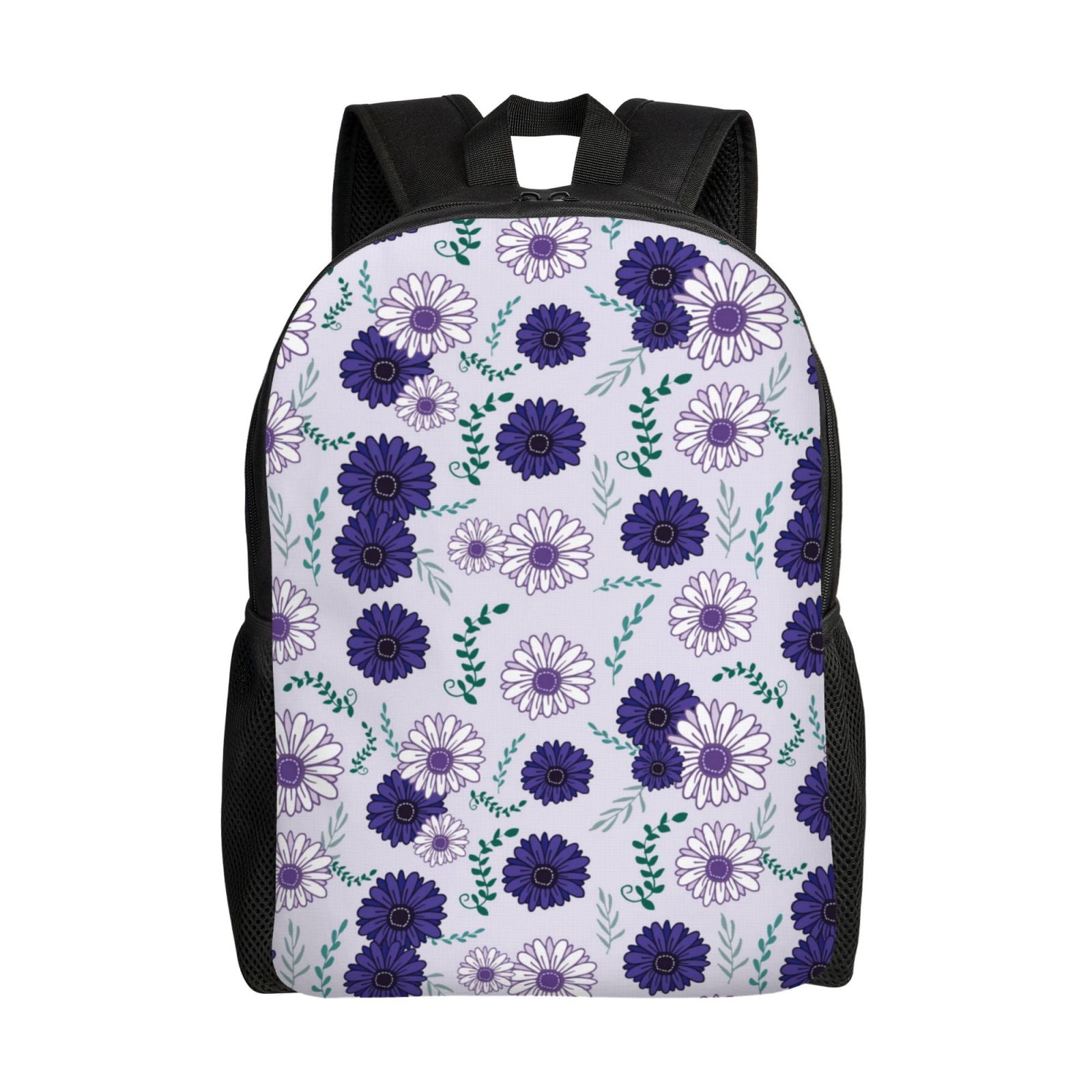 Cute Horse With Flowers Laptop Backpack | 14-Inch, Water Resistant Daypack For School & Travel - View #3