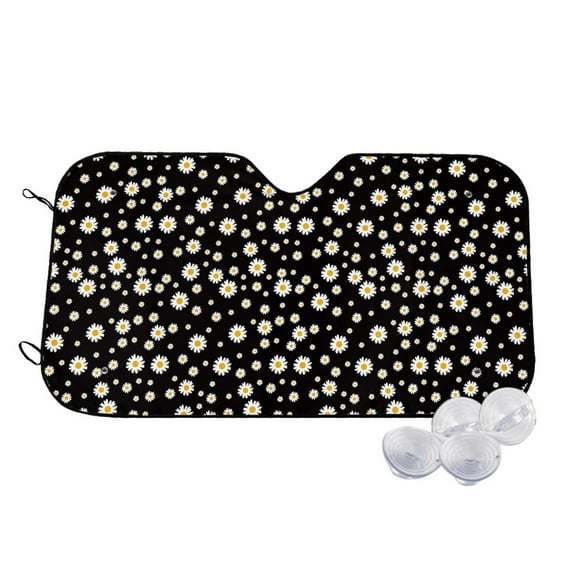 Fotbe Daisy Car Windshield Sunshade | Sun Visor Protector Front Window Shade, Keeps Out UV Rays, Keeps Your Vehicle Cool-Small