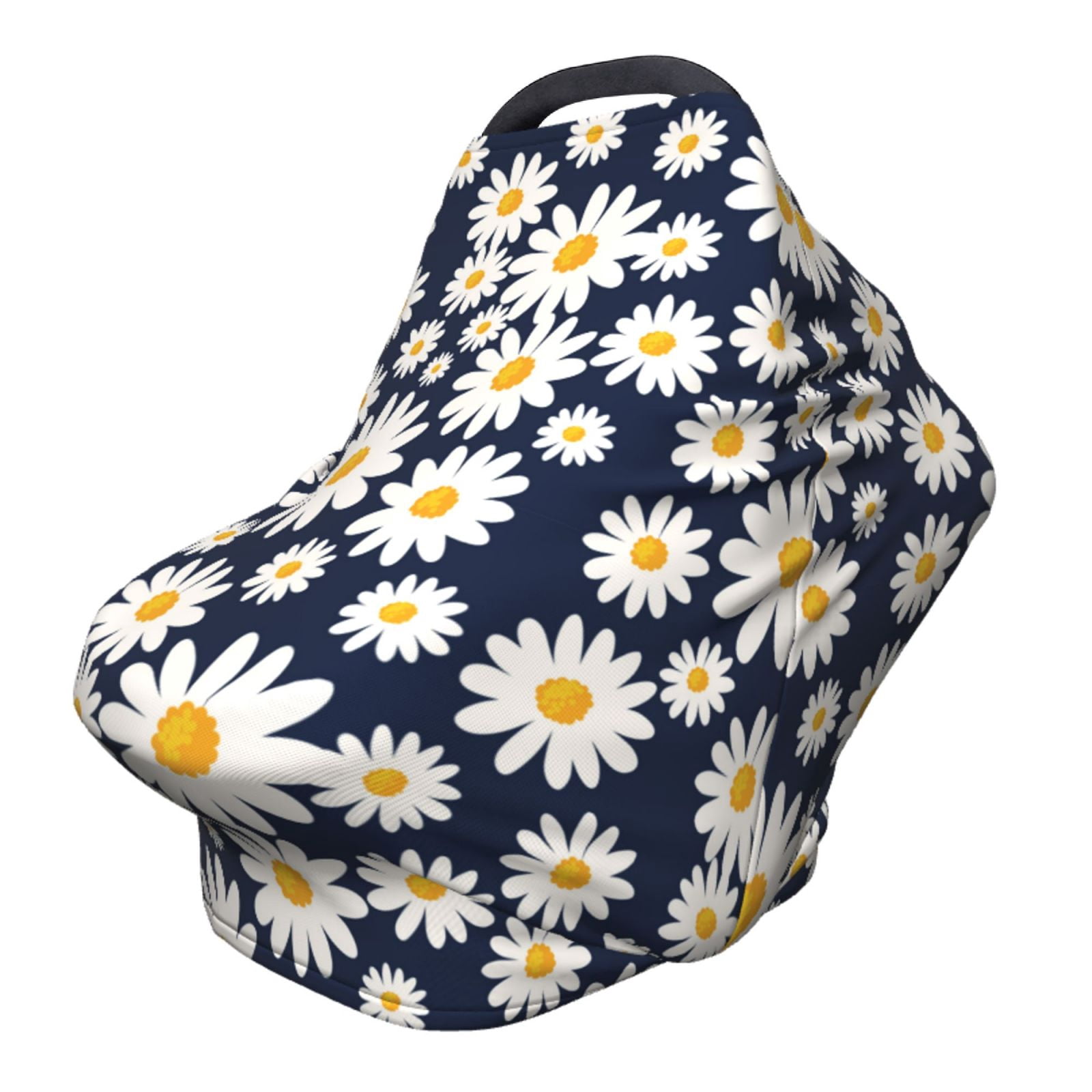 Fotbe Daisy Floral Pattern Car Seat Covers for Babies, Nursing Breastfeeding Cover Infant Carseat Canopy, Soft Stretchy Carrier Cover