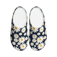 thumbnail image 1 of Fotbe Daisy Floral Pattern Women's Fuzzy Curly Fur Memory Foam Loafer Slippers Indoor Outdoor Slippers Winter Home Shoes-35/36, 1 of 7