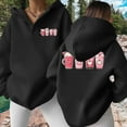 thumbnail image 1 of And Winter Fashionable Beverage Printed Women's Hooded Sweatshirt Without Pockets Women's Hooded Sweatshirt Womens Sweatshirts Clothe Sweatshirt Winter Fashion Women 2022 Womens Thin Hoodie Tunic Zip, 1 of 4