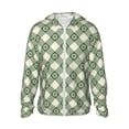thumbnail image 1 of Fotbe Daisy Plaid Green Men's Women's UPF 50+ Sun Protection Jacket Hooded Cooling Shirt with Pockets Hiking Outdoor Performance-XX-Large, 1 of 8