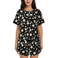 thumbnail image 1 of Fotbe Daisy Print Pajama Set for Women 2 Piece Loungewear Short Sleeve Tops and Shorts Set Soft Sleepwear-X-Large, 1 of 7