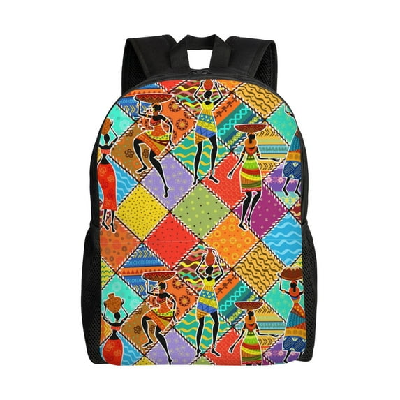 Fotbe Dancing African Womans Travel Laptop Backpack, Business Slim Sturdy Laptops Backpack, Water Resistant College School Computer Bag Gift for Men & Women Fits 15.6 Inch Notebook