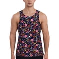 thumbnail image 1 of Fotbe Dancing Skeletons Floral Garden Pattern Men's Quick Dry Workout Tank Top Gym Muscle Tee Fitness Bodybuilding Sleeveless T Shirt Breathable Workout Shirt-, 1 of 9