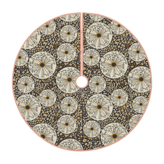 Fotbe Dandelion Flower Pattern Christmas Tree Skirt, Tree Skirts Plush Christmas Decorations, Christmas Tree Skirts Xmas Decorations Holiday Party Decor-48"