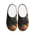 thumbnail image 1 of Fotbe Dapper Cat in Sunglasses Pattern Women's Fuzzy Curly Fur Memory Foam Loafer Slippers Indoor Outdoor Slippers Winter Home Shoes-40/41, 1 of 7
