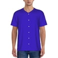 thumbnail image 1 of Fotbe Darkblue Baseball Jersey Shirt for Men and Women, Casual Short Sleeves Button Down T-Shirt-Large, 1 of 9