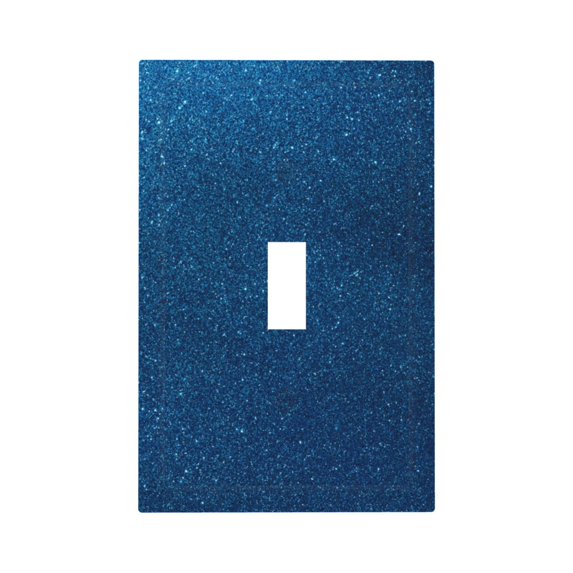 Fotbe Deep Blue Glitter Print Duplex Receptacle Wall Plate, 1-Gang 5.0" x3.0" Wall Outlet Covers, Dual Outlet Faceplates Covers, Color-matched Screws Included-Style T