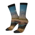 thumbnail image 1 of Fotbe Deserted Classic Car Landscape Pattern Long Socks for Men & Women – Breathable & Stretchy Compression Socks, Ideal for Running, Travel, and Everyday Wear Size 5-11, 1 of 6