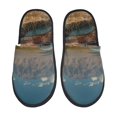 thumbnail image 1 of Fotbe Deserted Classic Car Landscape Pattern Women's Fuzzy Slippers Plush Slippers Fluffy Winter House Shoes Indoor and Outdoor-Large, 1 of 8