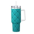 thumbnail image 1 of Fotbe Diamond Shaped Pattern 40oz Ice Bully With Handle And Straw Stainless Steel Vacuum Insulated Cup And 2 In 1 Straw Lid, 1 of 8
