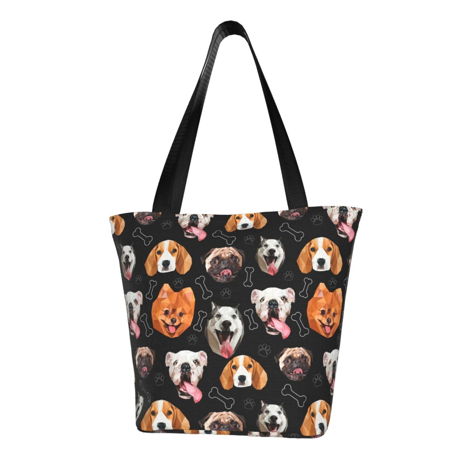 Cool Banksy Dog With Bazooka Tote Bag For Women - Reusable Cotton Shopper Bag - View #13