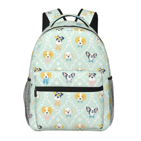 Fotbe Different Breeds of Dogs Pattern Casual Backpack for School, Travel, and Outdoor Activities - Durable, Lightweight, and Comfortable