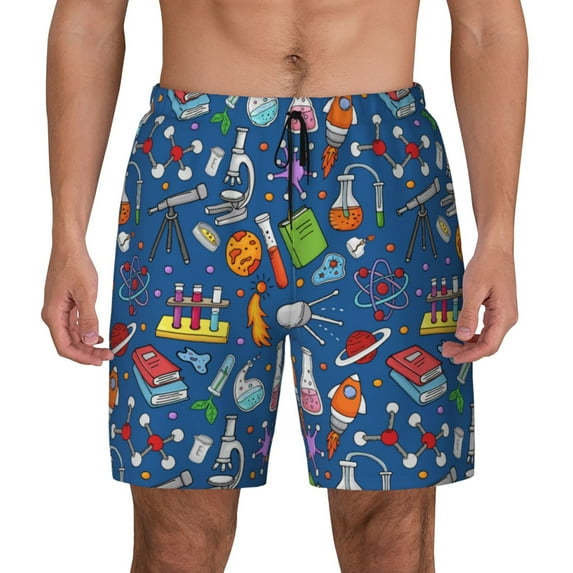 Fotbe Different Chemical Things Men’s Swim Trunks Quick Dry Swim Shorts Board Shorts with Mesh Lining-XX-Large