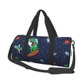 thumbnail image 1 of Fotbe Dinosaur Astronaut Space Surfing Pattern Foldable Sports Gym Bag with Wet Dry Pocket, Ultralight Travel Bag, Large Capacity Duffel Bag, Splash Proof Carry on Bag, Overnight Bag, Weekender Bag, 1 of 8