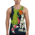 thumbnail image 1 of Fotbe Dinosaur Basketball Player Pattern Men's Quick Dry Workout Tank Top Gym Muscle Tee Fitness Bodybuilding Sleeveless T Shirt Breathable Workout Shirt-3X-Large, 1 of 9