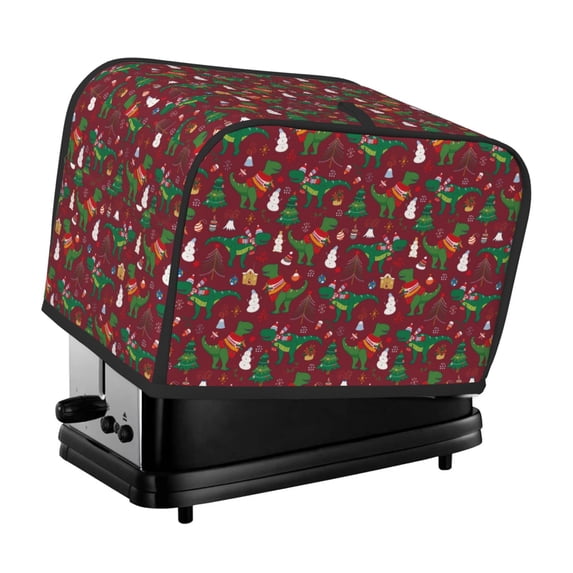 Fotbe Dinosaur Christmas for Two Slice Toaster Cover, Fingerprint Protector, Super Soft Appliance Cover And Dust Cover,Bread Dust Cover & Fingerprint Protection