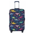 thumbnail image 1 of Fotbe Dinosaur Flowers Luggage Cover Protector,Suitcase Protector,Scratch and Dirt Resistant,Fits 18-32 Inch Luggage-Medium, 1 of 8