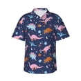 thumbnail image 1 of Fotbe Dinosaur Hawaiian Shirt for Men Unisex Summer Beach Casual Short Sleeve Cotton Linen Button Down Shirts-3X-Large, 1 of 9