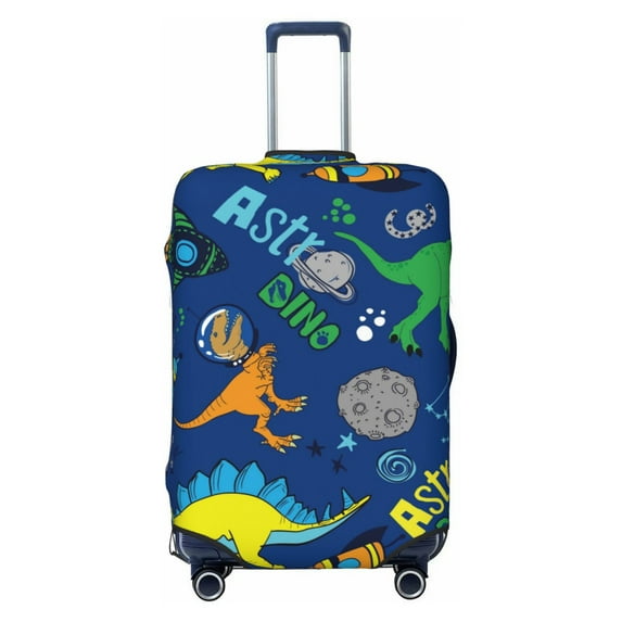 Fotbe Dinosaur In Space Luggage Cover Protector,Suitcase Protector,Scratch and Dirt Resistant,Fits 18-32 Inch Luggage-Small