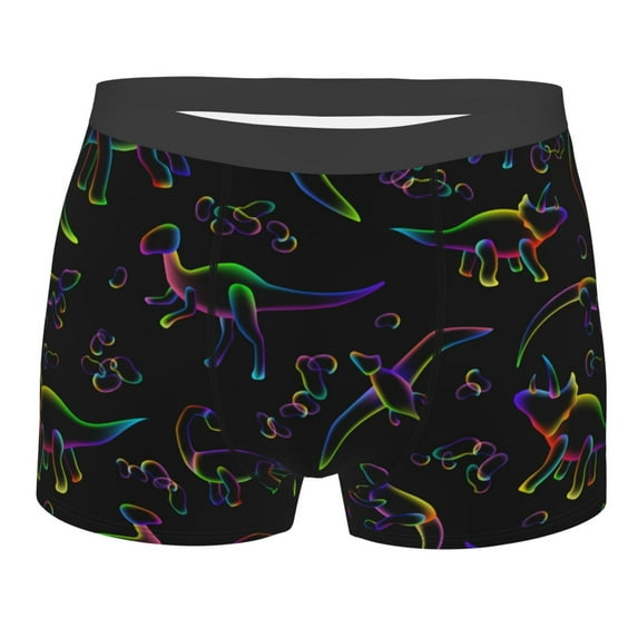 Fotbe Dinosaur Men’s Total Support Pouch Boxer Briefs, X-Temp Cooling, Moisture-Wicking Underwear, Regular, Long-leg and Trunk-X-Large