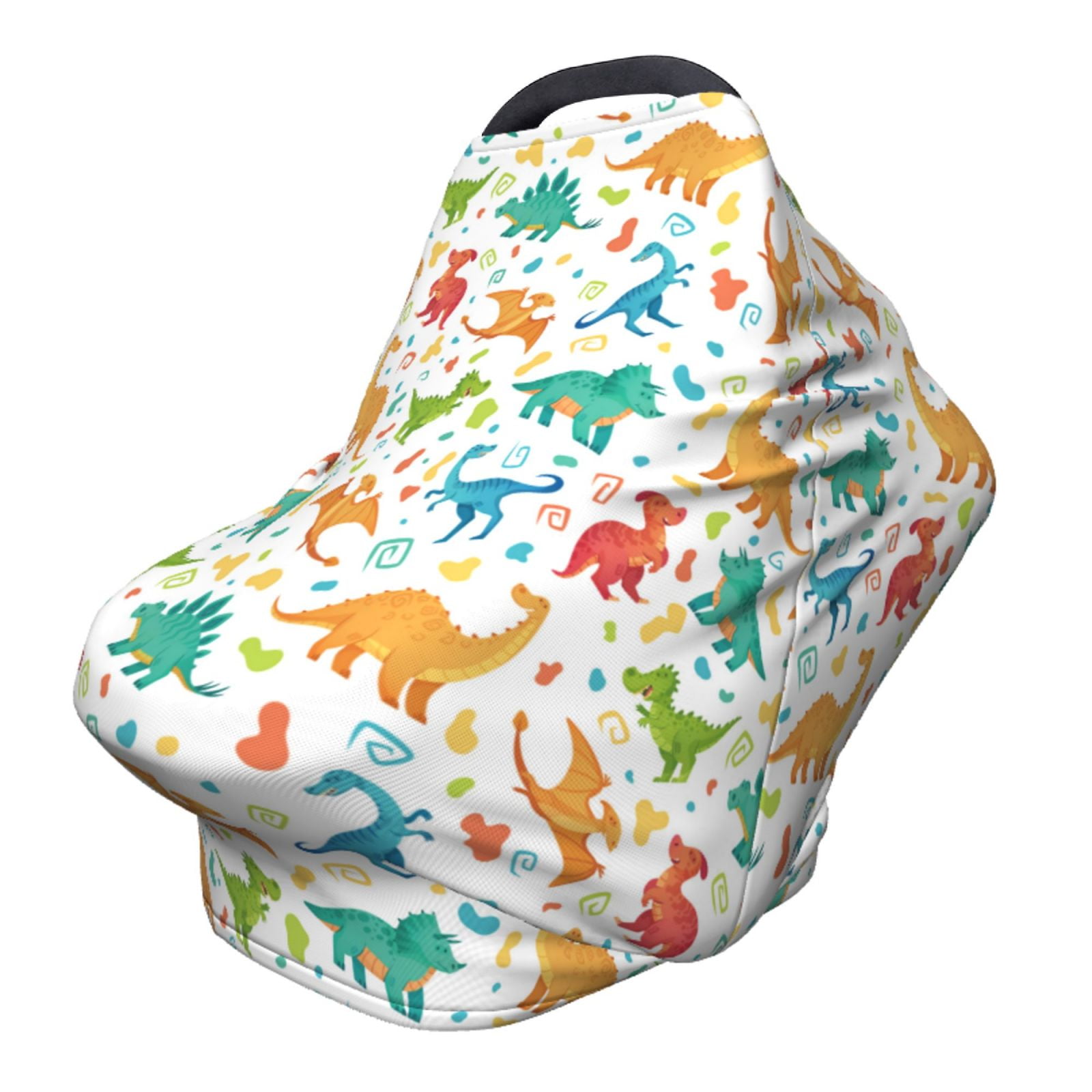 Fotbe Dinosaur Pattern Car Seat Covers for Babies, Nursing Breastfeeding Cover Infant Carseat Canopy, Soft Stretchy Carrier Cover