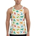 thumbnail image 1 of Fotbe Dinosaur Pattern Men's Quick Dry Workout Tank Top Gym Muscle Tee Fitness Bodybuilding Sleeveless T Shirt Breathable Workout Shirt-Large, 1 of 9