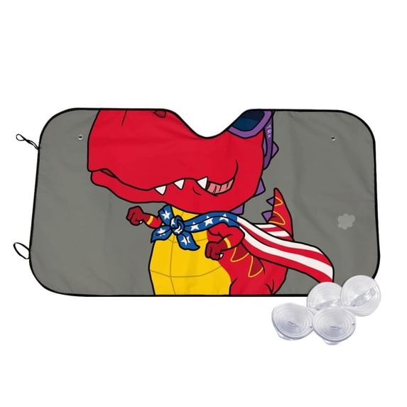 Fotbe Dinosaur Super Hero Cartoon Car Windshield Sunshade | Sun Visor Protector Front Window Shade, Keeps Out UV Rays, Keeps Your Vehicle Cool-