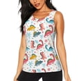 thumbnail image 1 of Fotbe Dinosaur Womens Loose Fit Casual Flowy Slim-Fit Tank Tops Athletic Round Neck Trendy Sleeveless Summer Tops for Gym and Yoga-, 1 of 9