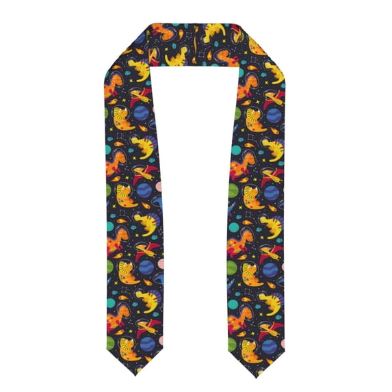 Fotbe Dinosaurs in Space Printed Class of 2024 Graduation Stole